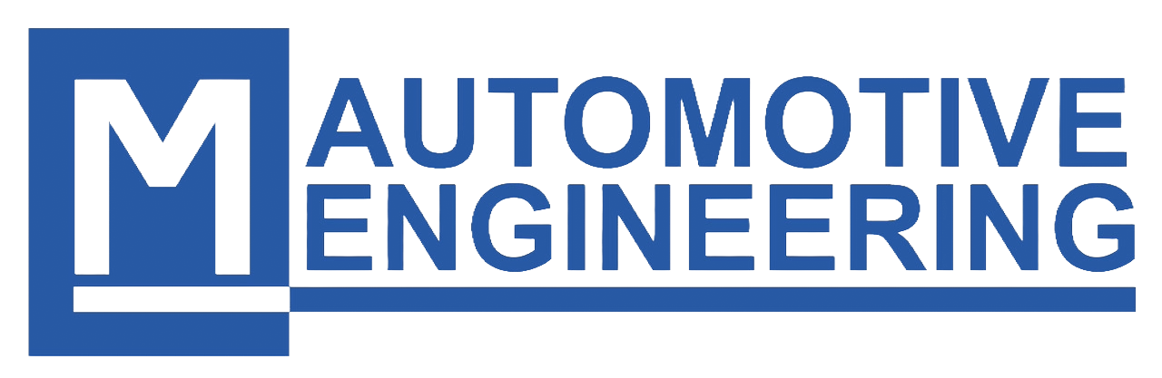 M Automotive Engineering logo: blue square with a bold M, followed by AUTOMOTIVE ENGINEERING in blue, with a blue underline beneath the text.