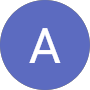 Blue circular avatar with a white capital letter A in the center.